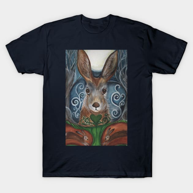 Moon Hare T-Shirt by Roses art